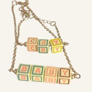 Melanie Martinez Cry Baby Blocks Bracelet Gold tone